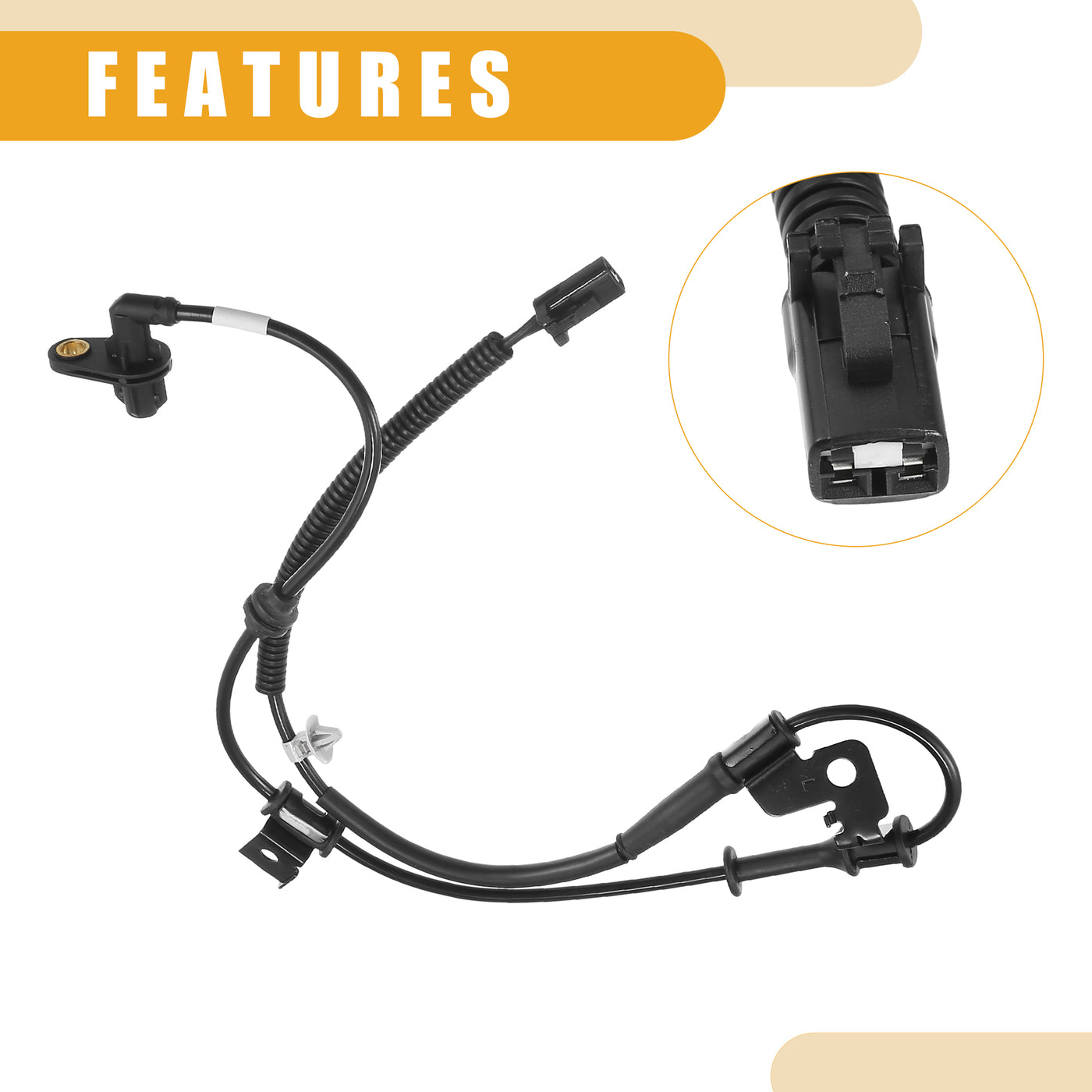 Partuto ABS Sensor No.598101W000 - Car Front Left ABS Wheel Speed Sensor - for Kia Rio 2012-2017 ABS Metal Black - 1 Pc