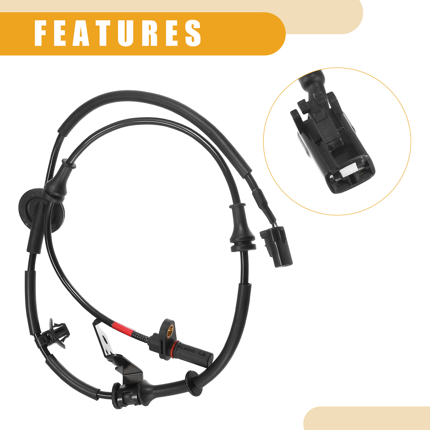 Partuto ABS Sensor No.599303X360 - Car Rear Right ABS Wheel Speed Sensor - for Hyundai Elantra 2011-2015 ABS Metal Black - 1 Pc