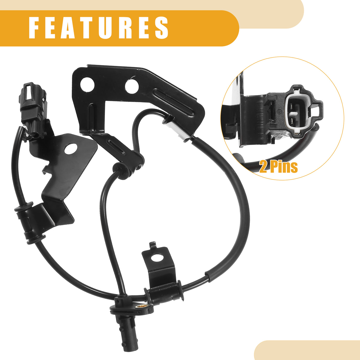 Partuto ABS Sensor No.956812W000 - Car Rear Right ABS Wheel Speed Sensor - for Hyundai Santa Fe Sport 2013-2017 ABS Metal Black - 1 Pc