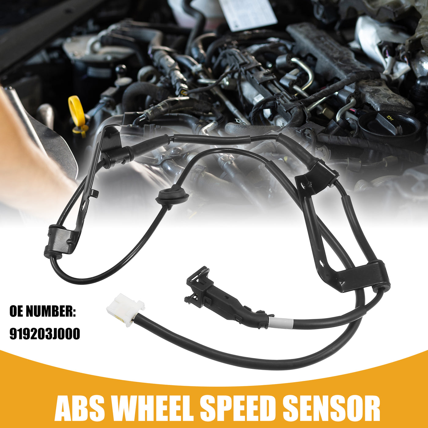 Partuto ABS Sensor No.919203J000 - Car Rear Left ABS Wheel Speed Sensor - for Kia Sorento 2009-2012 ABS Metal Black - 1 Pc