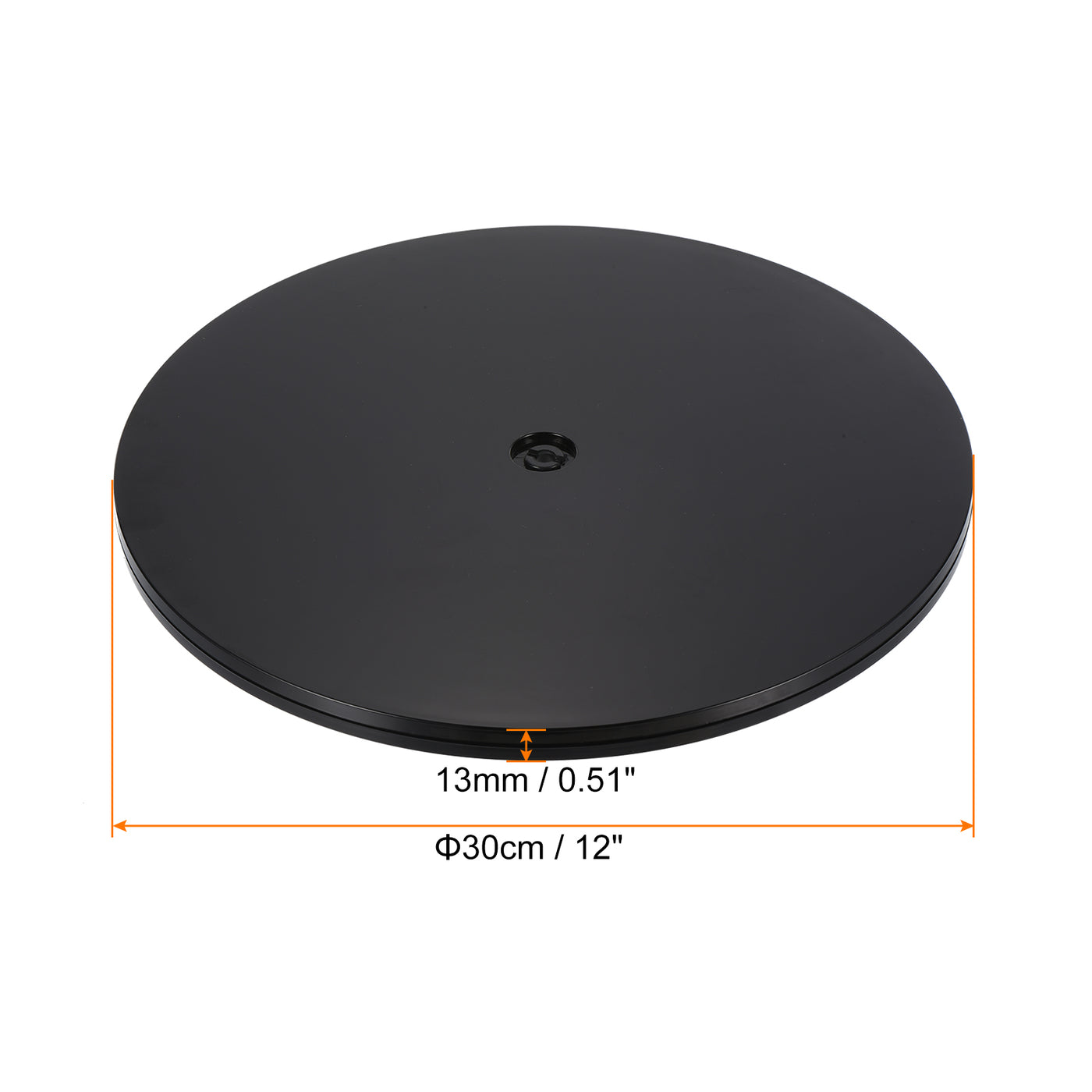 Harfington 12Inch Lazy Susan Turntable Acrylic Ball Bearing Rotating Tray Pack of 2(Black)