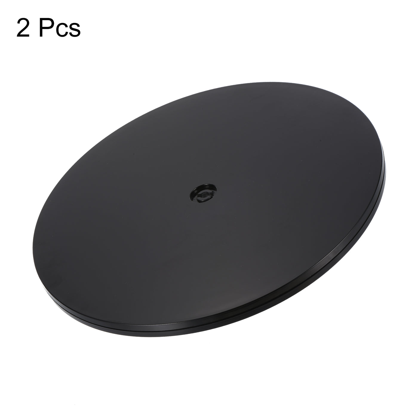 Harfington 12Inch Lazy Susan Turntable Acrylic Ball Bearing Rotating Tray Pack of 2(Black)