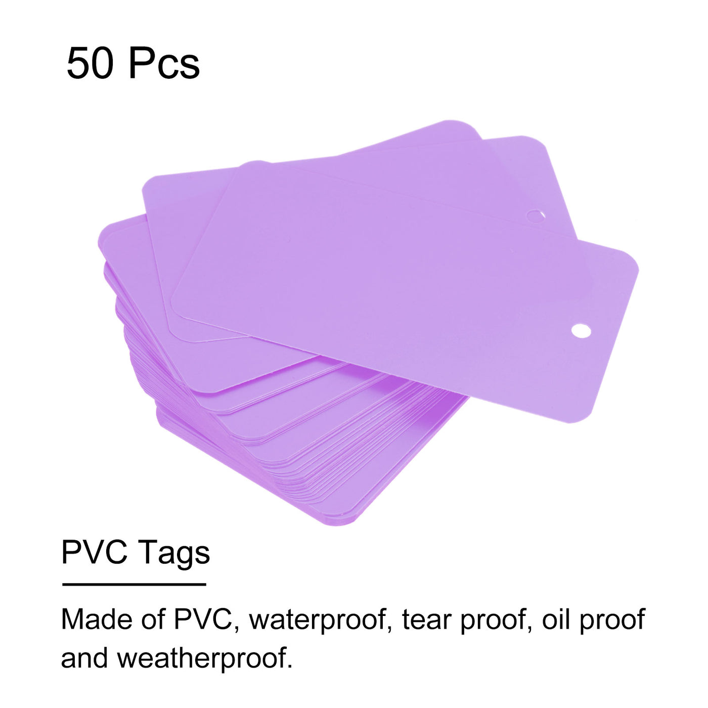 Harfington Waterproof Wires Plastic Shipping Tags,for Product Identification Tags,Valve Marking,Outdoor Tagging,1.97x3.54 Inch Purple 50Packs