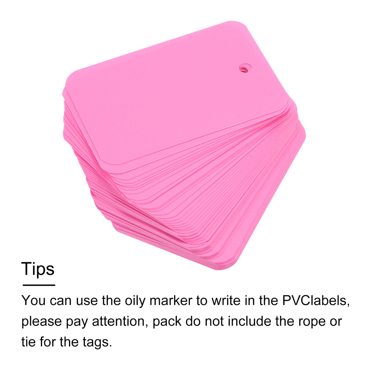 Harfington Waterproof Wires Plastic Shipping Tags,for Product Identification Tags,Valve Marking,Outdoor Tagging,1.57x2.36 Inch Pink 50Packs