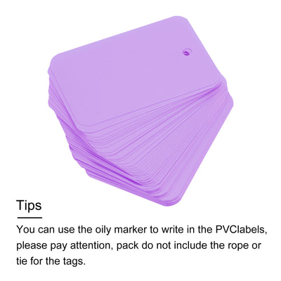 Harfington Waterproof Wires Plastic Shipping Tags,for Product Identification Tags,Valve Marking,Outdoor Tagging,1.57x2.36 Inch Purple 50Packs