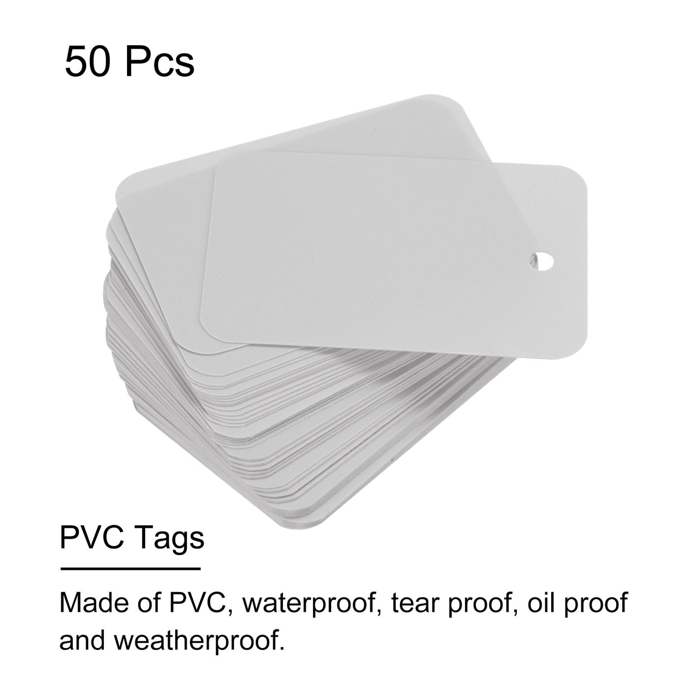 Harfington Waterproof Wires Plastic Shipping Tags,for Product Identification Tags,Valve Marking,Outdoor Tagging,1.57x2.36 Inch Grey 50Packs