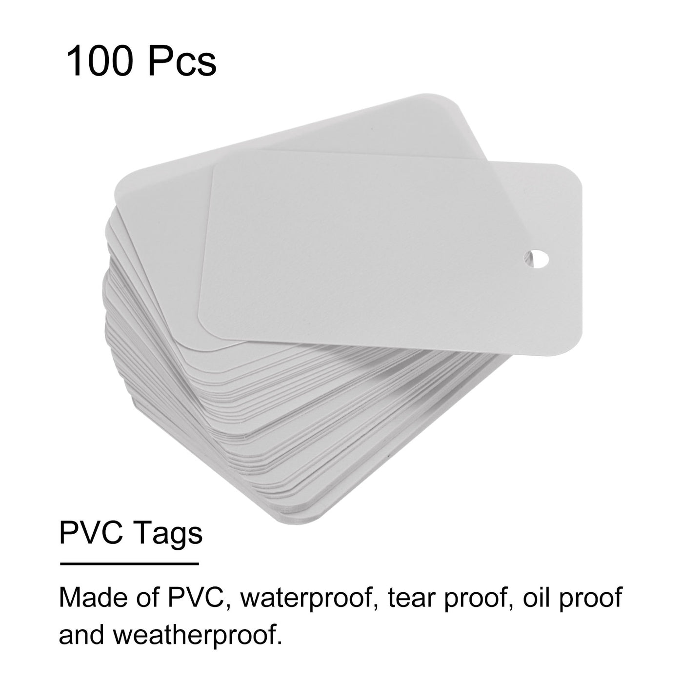 Harfington Waterproof Wires Plastic Shipping Tags,for Product Identification Tags,Valve Marking,Outdoor Tagging,1.57x2.36 Inch Grey 100Packs