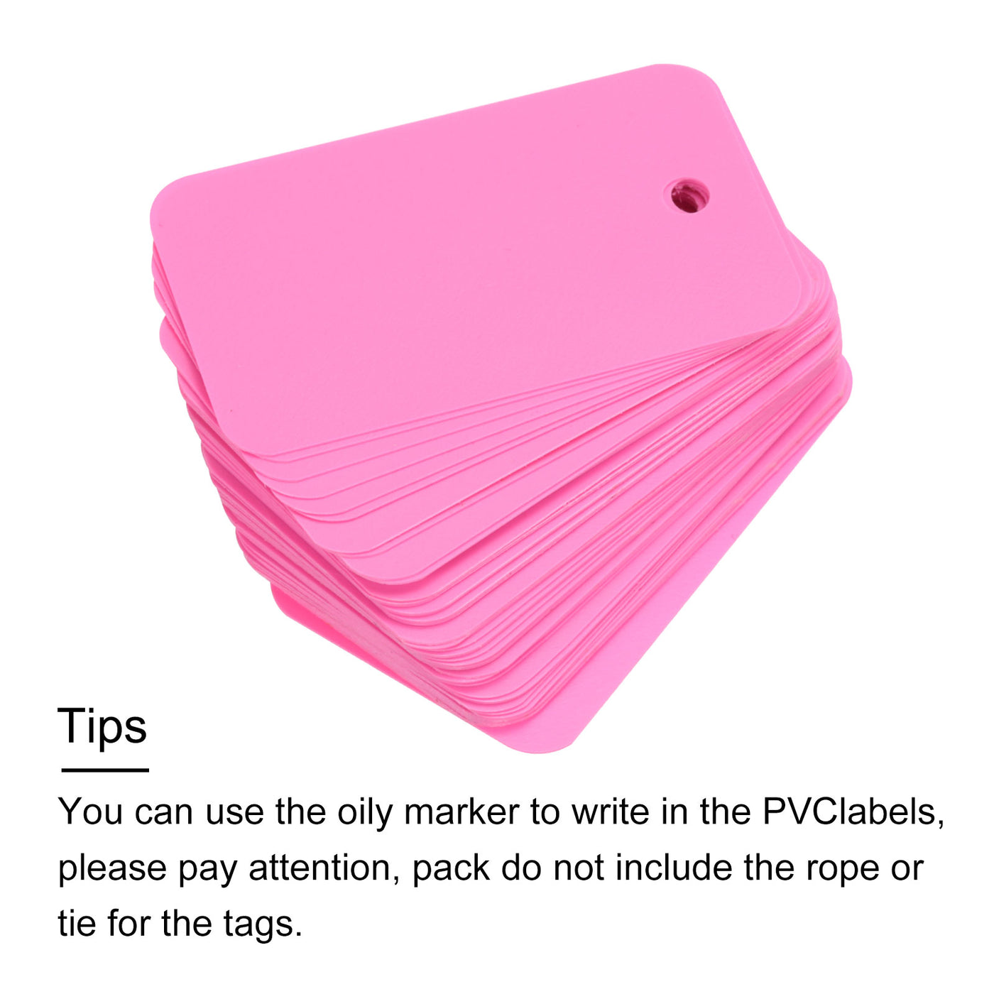 Harfington Waterproof Wires Plastic Shipping Tags,for Product Identification Tags,Valve Marking,Outdoor Tagging,1.18x1.97 Inch Pink 50Packs