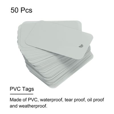 Harfington Waterproof Wires Plastic Shipping Tags,for Product Identification Tags,Valve Marking,Outdoor Tagging,1.18x1.97 Inch Grey 50Packs