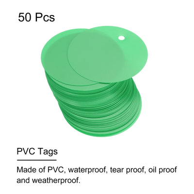 Harfington 50pcs Waterproof Shipping Tags, PVC Metal Eyelet Durable Label Tear Resistant Blank Tag for Product Identification Inventory Car Parts Tag, Green