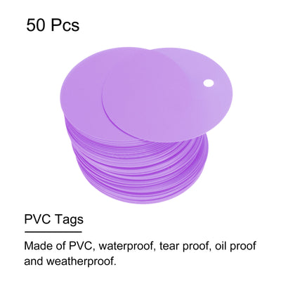 Harfington 50pcs Waterproof Shipping Tags, PVC Metal Eyelet Durable Label Tear Resistant Blank Tag for Product Identification Inventory Car Parts Tag, Purple