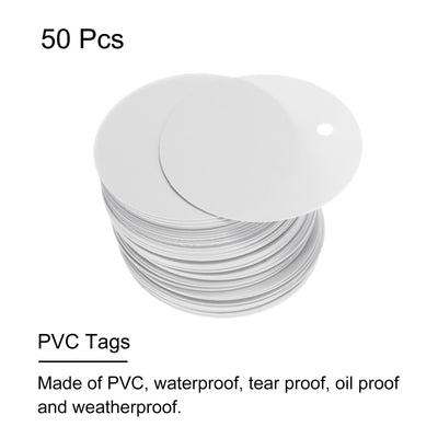 Harfington 50pcs Waterproof Shipping Tags, PVC Metal Eyelet Durable Label Tear Resistant Blank Tag for Product Identification Inventory Car Parts Tag, Grey