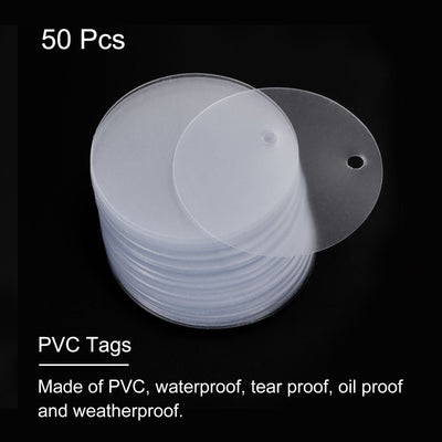 Harfington 50pcs Waterproof Shipping Tags, PVC Metal Eyelet Durable Label Tear Resistant Blank Tag for Product Identification Inventory Car Parts Tag Translucent