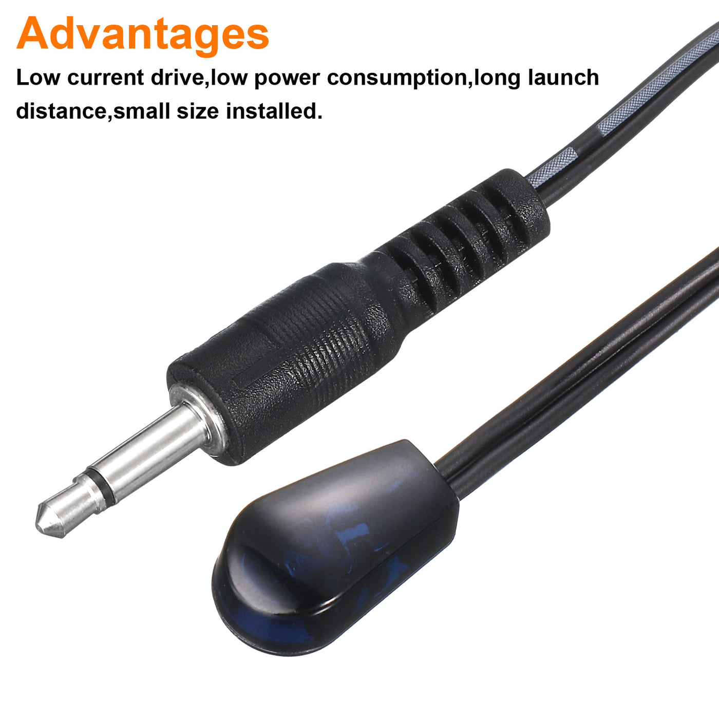 Harfington 6PCS IR Infrared Emitter Extension Cable 4.9ft Long 3.5mm Jack Single Black Head