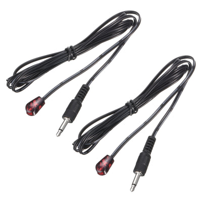 Harfington 2PCS IR Infrared Emitter Extension Cable 4.9ft Long 3.5mm Jack Single Red Head