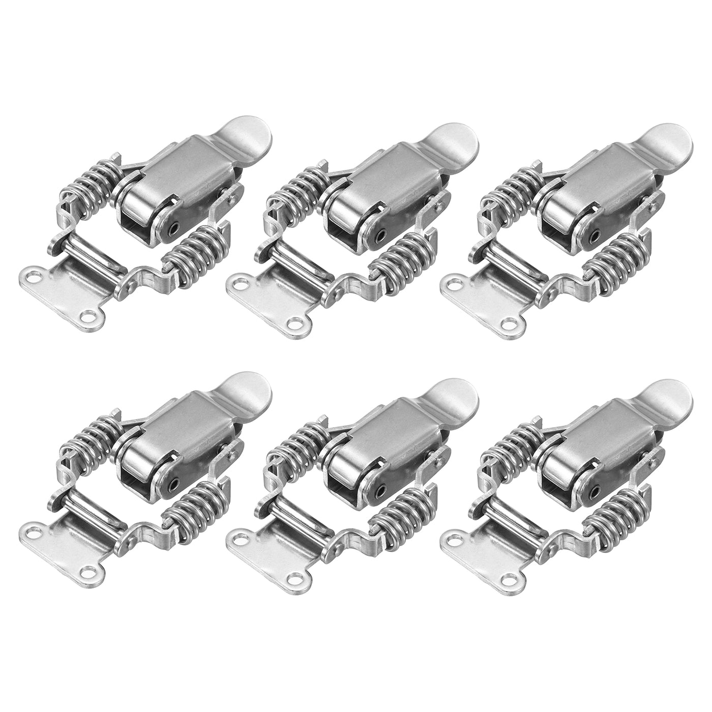 uxcell Uxcell Spring Hasp Toggle Latches Lock, Stainless Steel Double Springs Latch, 6Pcs