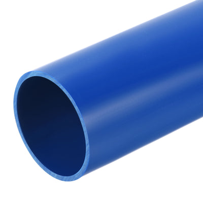 Harfington PVC Rigid Round Pipe 45.2mm ID 50mm(2 Inch) OD 350mm Blue High Impact for Water Pipe Crafts Cable Sleeve