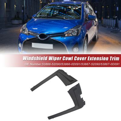 Harfington Front Windshield Wiper Cowl Cover Extension Trim Wiper Cowling Rubber Panel Fit for Toyota Yaris 2012-2014 No.53866-52090/53867-52090 - Pack of 2