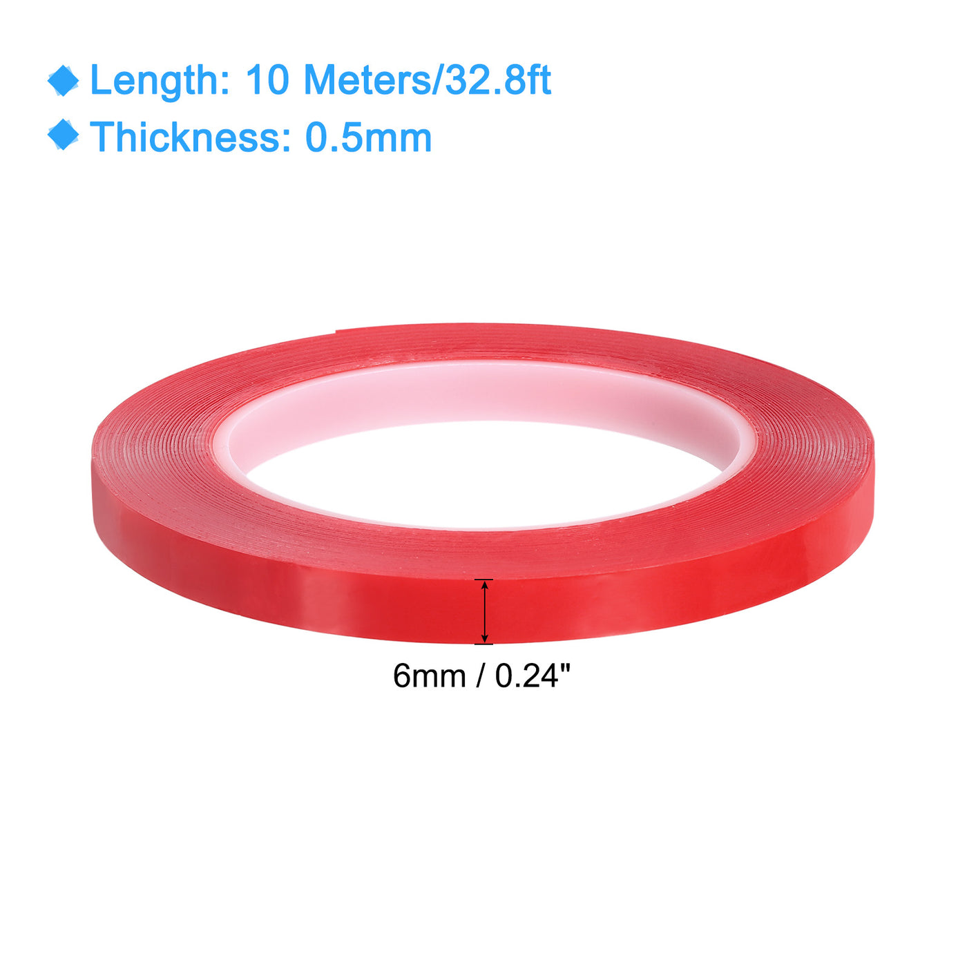 Harfington Heat Resistant Tape, 32.8ft x 0.24 Inch Adhesive Tape 0.5mm Thick Red 5Pcs