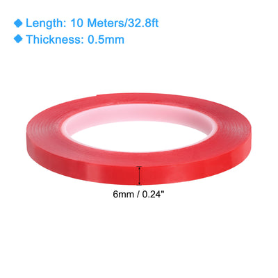 Harfington Heat Resistant Tape, 32.8ft x 0.24 Inch Adhesive Tape 0.5mm Thick Red 5Pcs