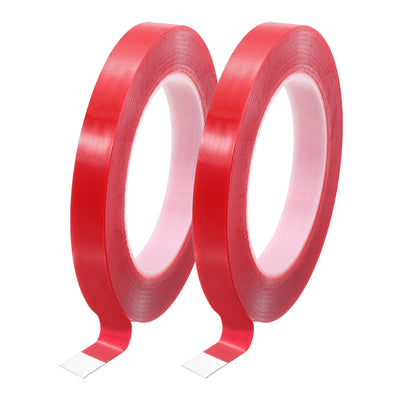 Harfington Heat Resistant Tape, 32.8ft x 0.31 Inch Adhesive Tape 0.5mm Thick Red 2Pcs