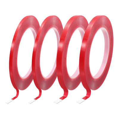 Harfington Heat Resistant Tape, 32.8ft 0.08 0.12 Inch Adhesive Tape 0.5mm Thick Red 2Pcs