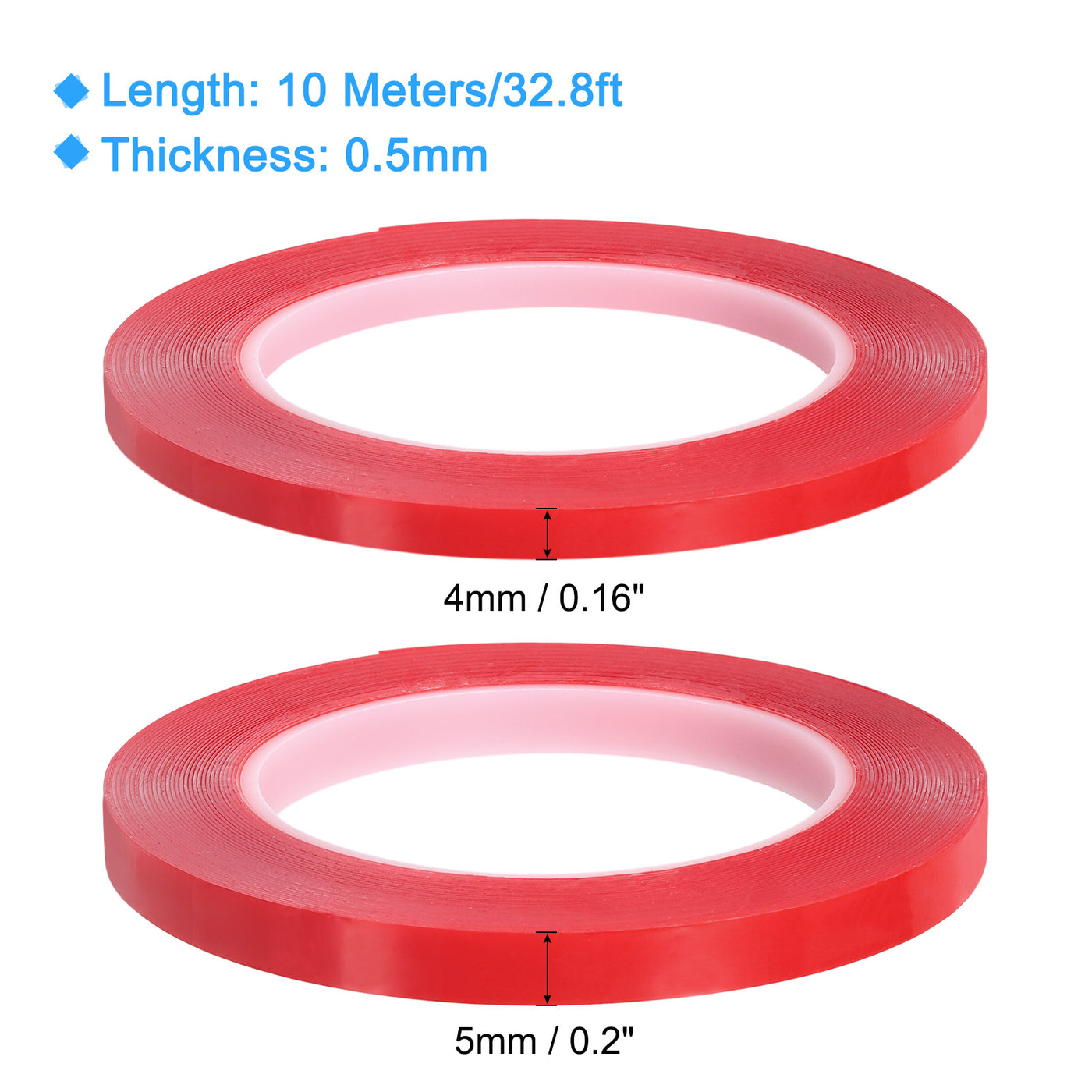 Harfington Heat Resistant Tape, 32.8ft 0.16 0.2 Inch Adhesive Tape 0.5mm Thick Red