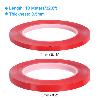 Harfington Heat Resistant Tape, 32.8ft 0.16 0.2 Inch Adhesive Tape 0.5mm Thick Red