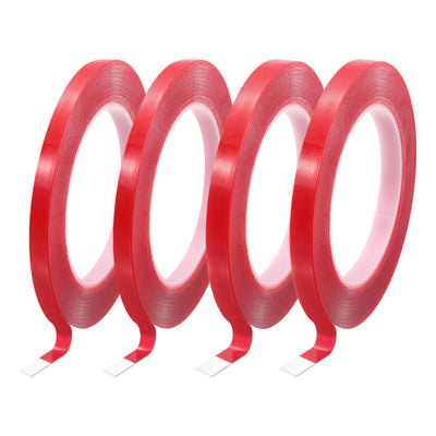 Harfington Heat Resistant Tape, 32.8ft 0.16 0.2 Inch Adhesive Tape 0.5mm Thick Red 2Pcs