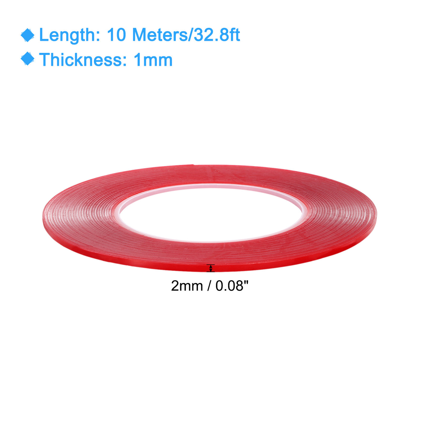 Harfington Heat Resistant Tape, 32.8ft x 0.08 Inch Adhesive Tape 1mm Thick Red 5Pcs