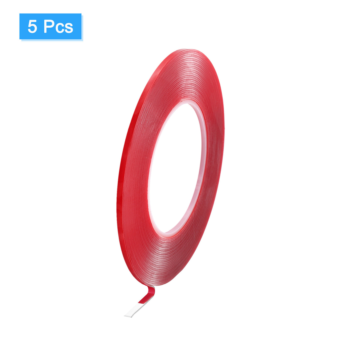 Harfington Heat Resistant Tape, 32.8ft x 0.08 Inch Adhesive Tape 1mm Thick Red 5Pcs