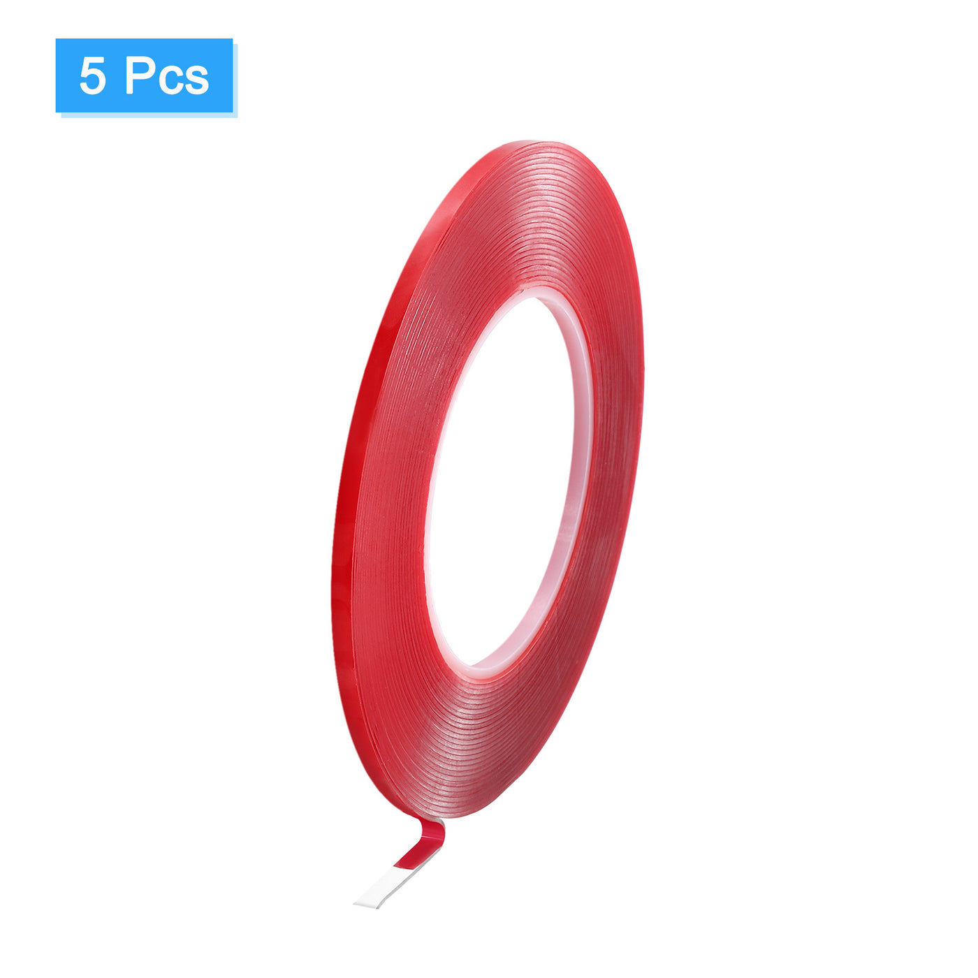 Harfington Heat Resistant Tape, 32.8ft x 0.16 Inch Adhesive Tape 1mm Thick Red 5Pcs