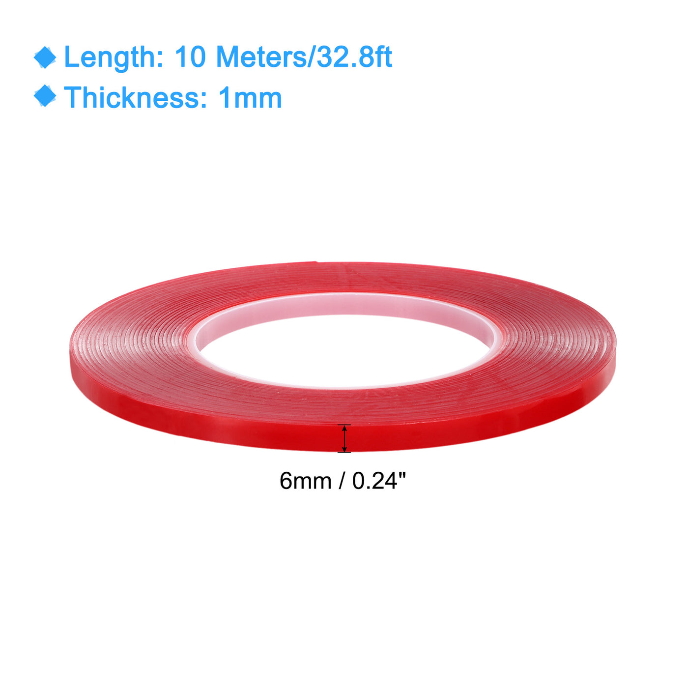 Harfington Heat Resistant Tape, 32.8ft x 0.24 Inch Adhesive Tape 1mm Thick Red 5Pcs