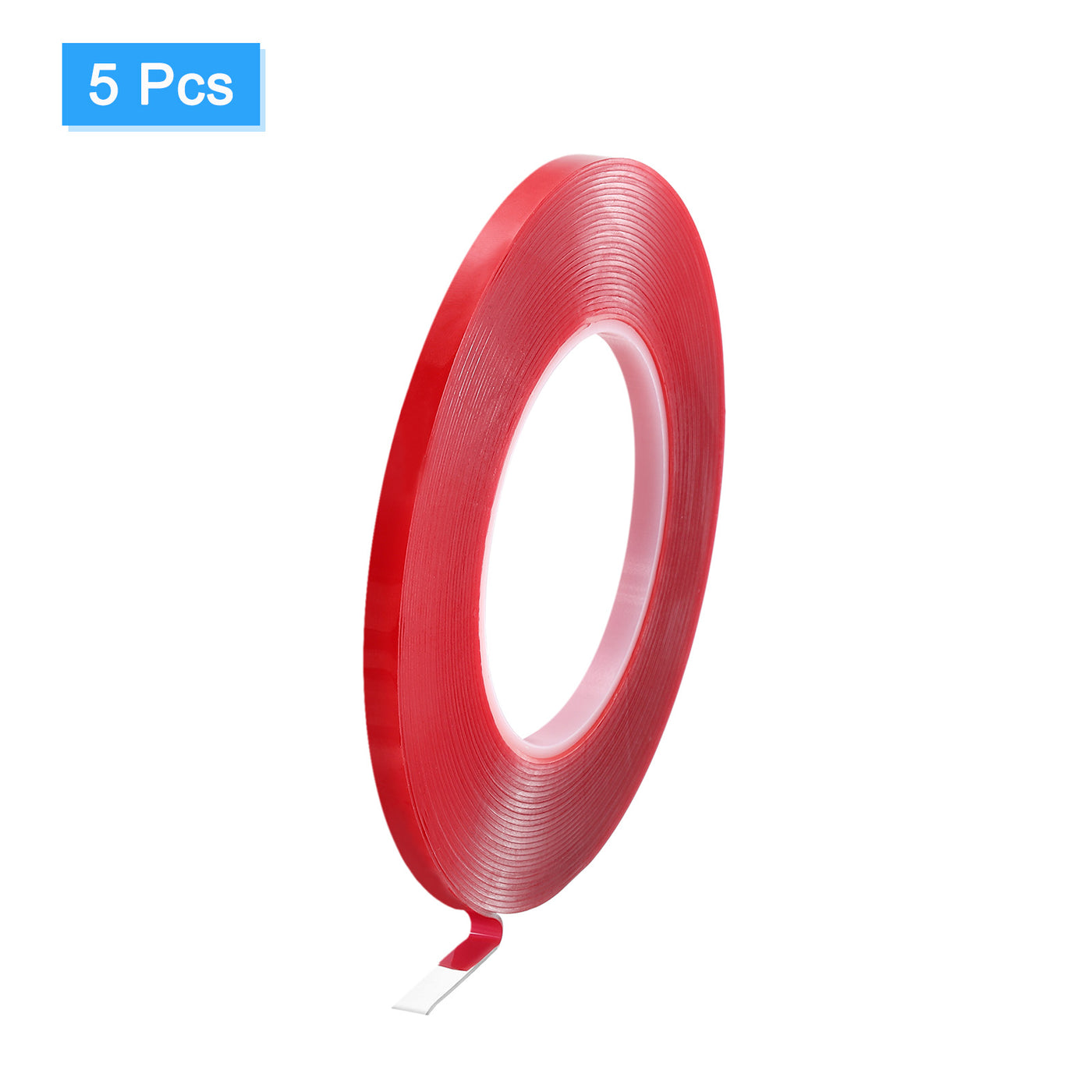 Harfington Heat Resistant Tape, 32.8ft x 0.24 Inch Adhesive Tape 1mm Thick Red 5Pcs