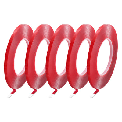 Harfington Heat Resistant Tape, 32.8ft x 0.24 Inch Adhesive Tape 1mm Thick Red 5Pcs