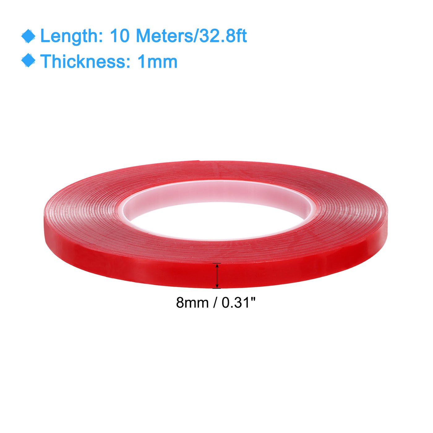 Harfington Heat Resistant Tape, 32.8ft x 0.31 Inch Adhesive Tape 1mm Thick Red 2Pcs