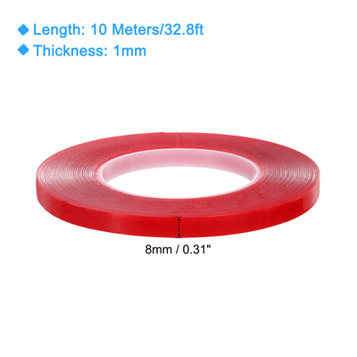 Harfington Heat Resistant Tape, 32.8ft x 0.31 Inch Adhesive Tape 1mm Thick Red 2Pcs