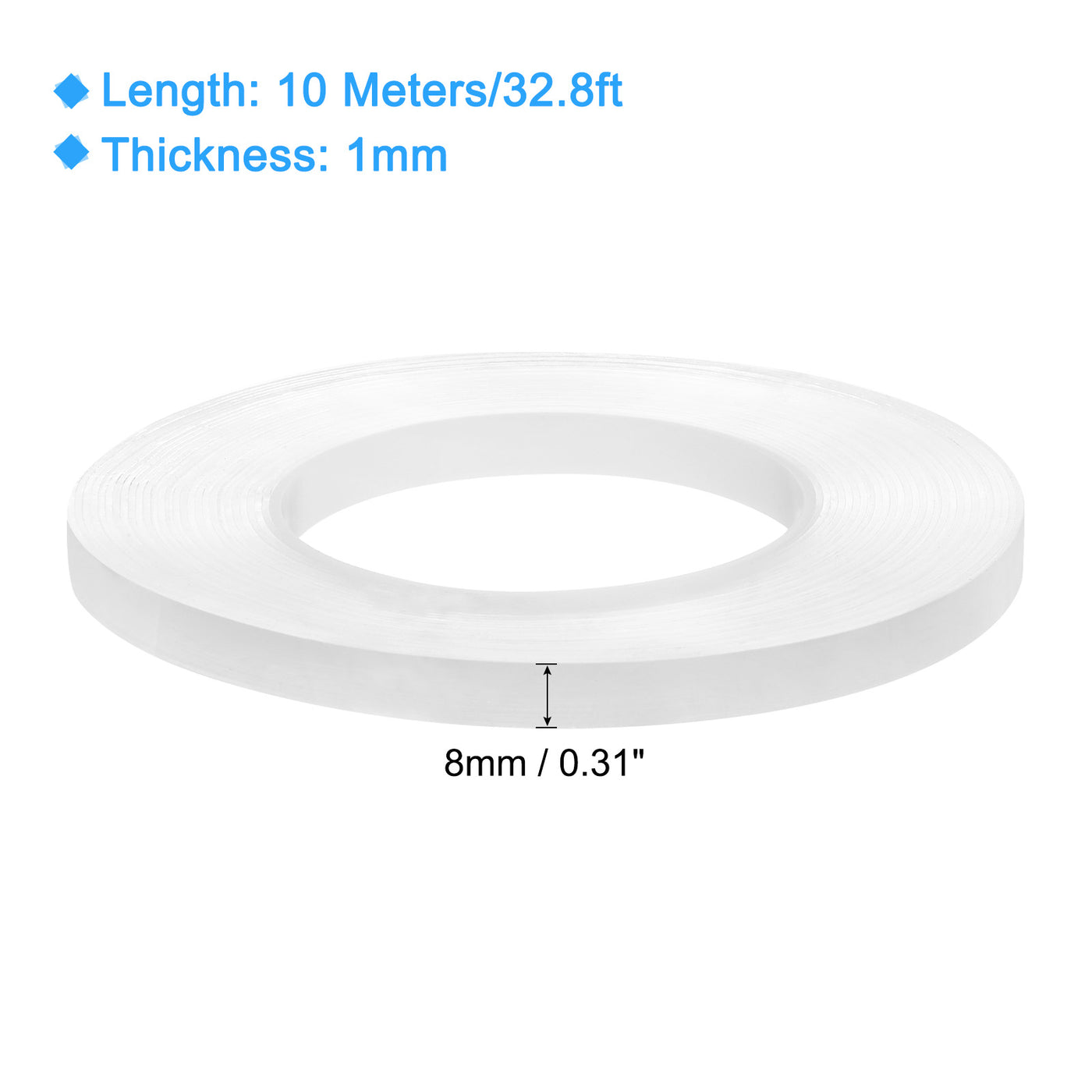 Harfington Heat Resistant Tape, 32.8ft x 0.31 Inch Adhesive Tape 1mm Thick Clear 2Pcs