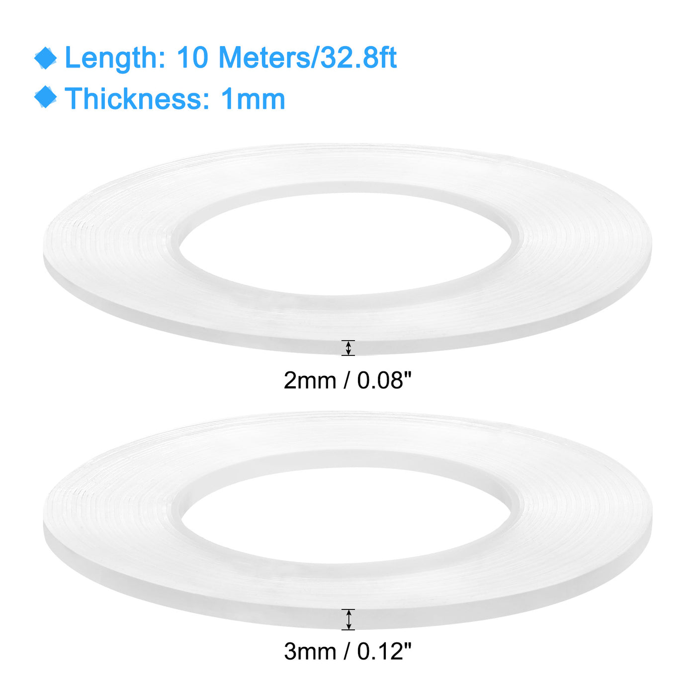 Harfington Heat Resistant Tape, 32.8ft 0.08 0.12 Inch Adhesive Tape 1mm Thick Clear