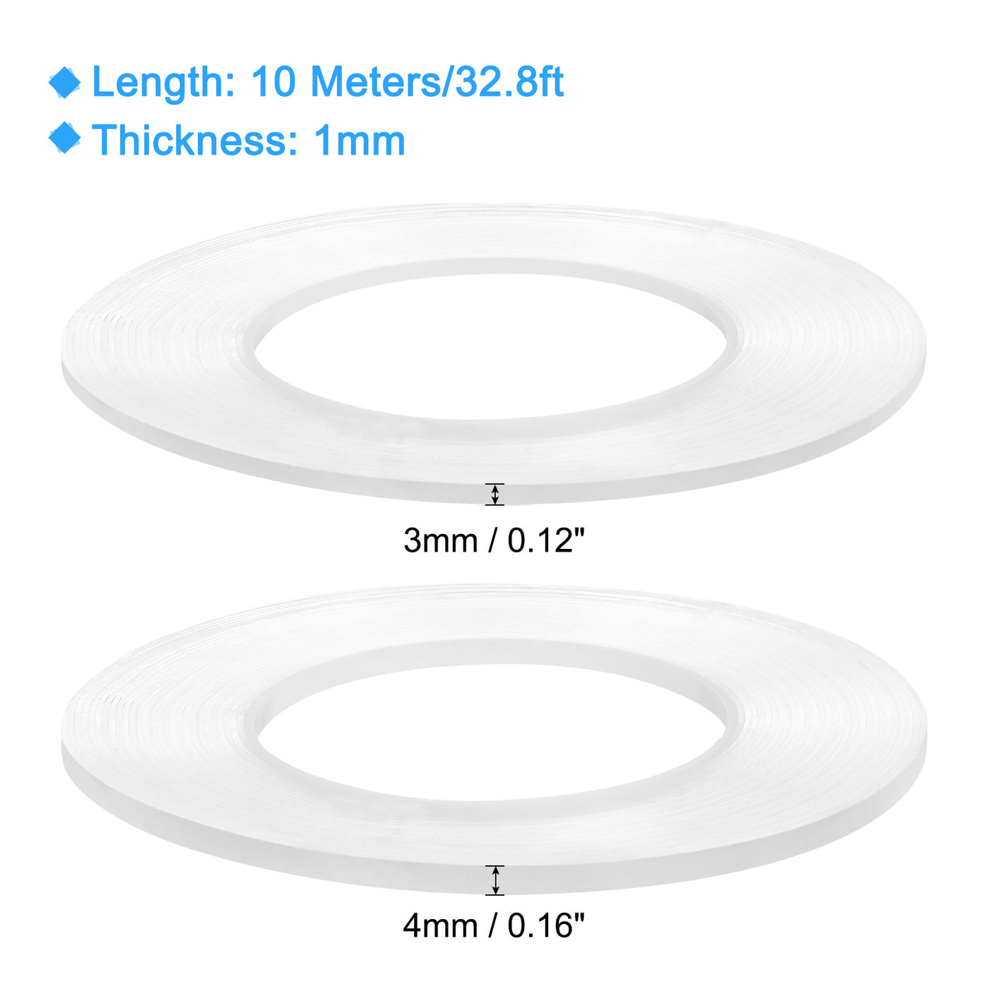 Harfington Heat Resistant Tape, 32.8ft 0.12 0.16 Inch Adhesive Tape 1mm Thick Clear