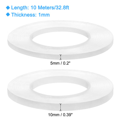 Harfington Heat Resistant Tape, 32.8ft 0.2 0.39 Inch Adhesive Tape 1mm Thick Clear