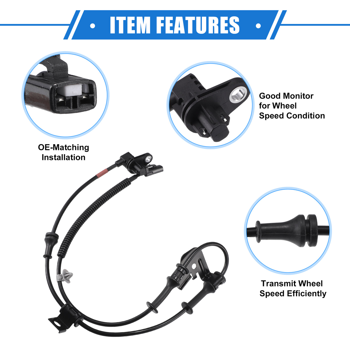 VekAuto ABS Wheel Speed Sensor Compatible for Hyundai Accent 2012-2017 L4 1.6L, Custom Plastic Black Front Right Passenger Side No.95671-1R000