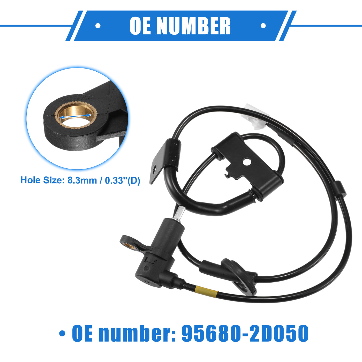 VekAuto ABS Wheel Speed Sensor Compatible for Hyundai Elantra 01-06 for Kia Spectra 04-09 Disc Brake, Custom Plastic Black Rear Left Driver Side No.95680-2D050