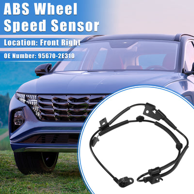 Harfington ABS Wheel Speed Sensor Compatible for Hyundai Tucson 2005-2009 2.0L 2.7L, Custom Plastic Black Front Right Passenger Side No.95670-2E310