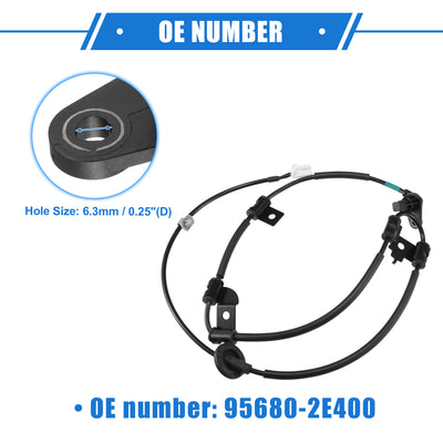 Harfington ABS Wheel Speed Sensor Compatible for Kia Sportage 2005-2010 4WD, Custom Plastic Black Rear Left Driver Side No.95680-2E400