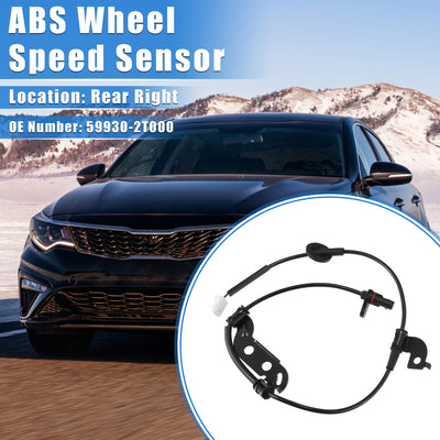 Harfington ABS Wheel Speed Sensor Compatible for Kia Optima 2011-2016 without Electrical Park Brake, Custom Plastic Black Rear Right Passenger Side No.59930-2T000