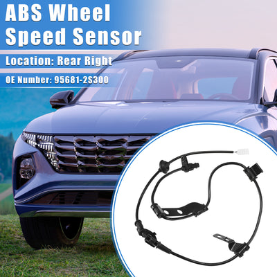 Harfington ABS Wheel Speed Sensor Compatible for Hyundai Tucson 2010-2015 2.0L 2.4L 2WD, Custom Plastic Black Rear Right Passenger Side No.95681-2S300