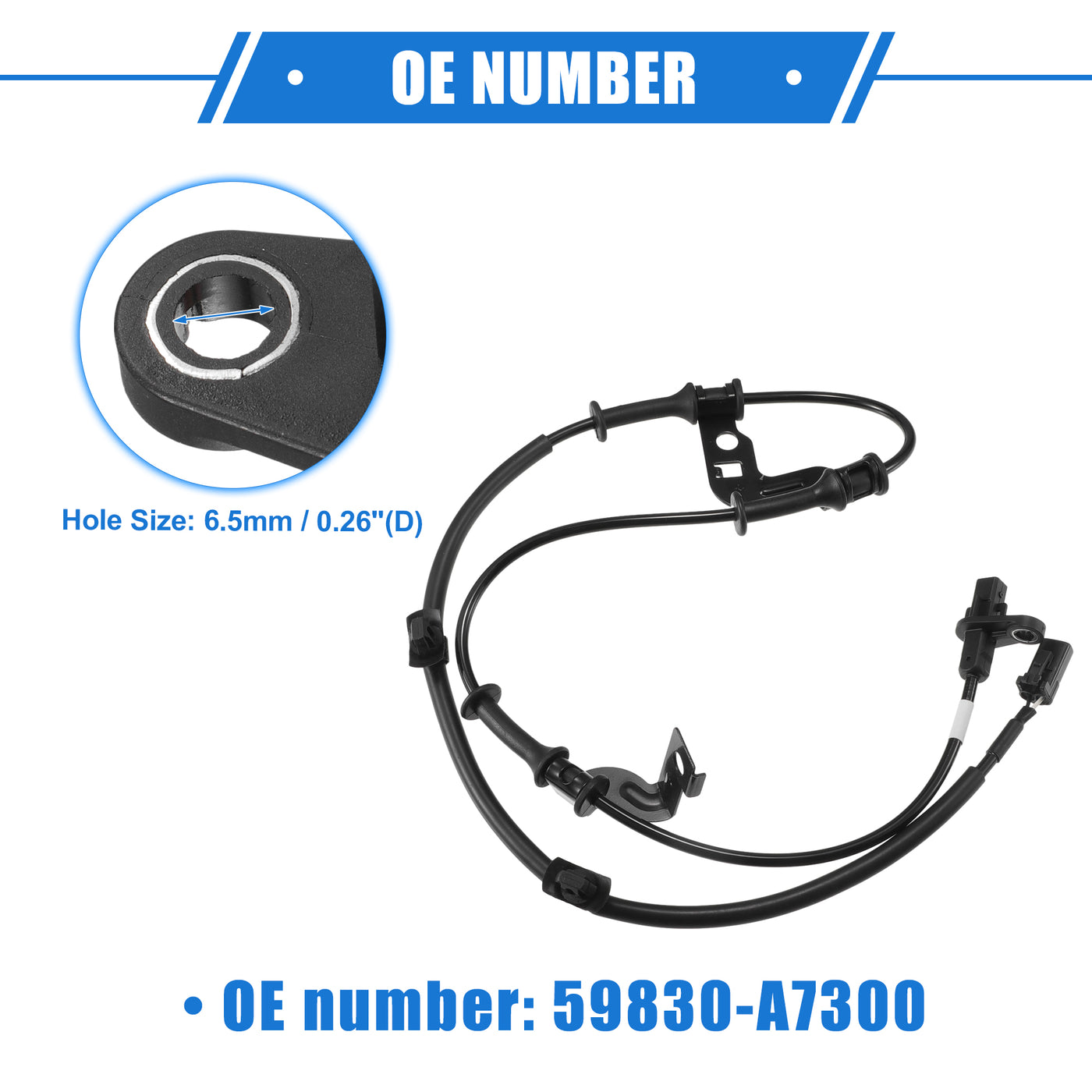 VekAuto ABS Raddrehzahlsensor kompatibel für Kia Forte 2014-2018 für Kia Forte5 2014-2018, individuell angefertigt, Kunststoff schwarz, vordere rechte Seite, Nr. 59830-A7300