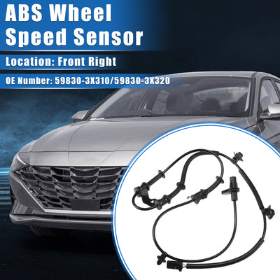 Harfington ABS Raddrehzahlsensor kompatibel für Hyundai Elantra 2011-2016, individuell angefertigt, Kunststoff, schwarz, vordere rechte Seite, Nr. 59830-3X310/59830-3X320