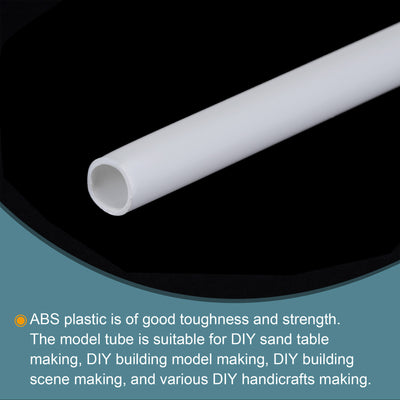 Harfington 10pcs 10" Plastic Model Tube ABS Round Tube 0.39" OD White Easy Processing for Architectural Model Making DIY